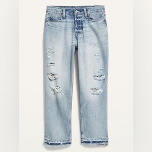 BUNDLE 2 ITEMS FOR $8✨

high rise slouchy straight distressed no stretch jeans